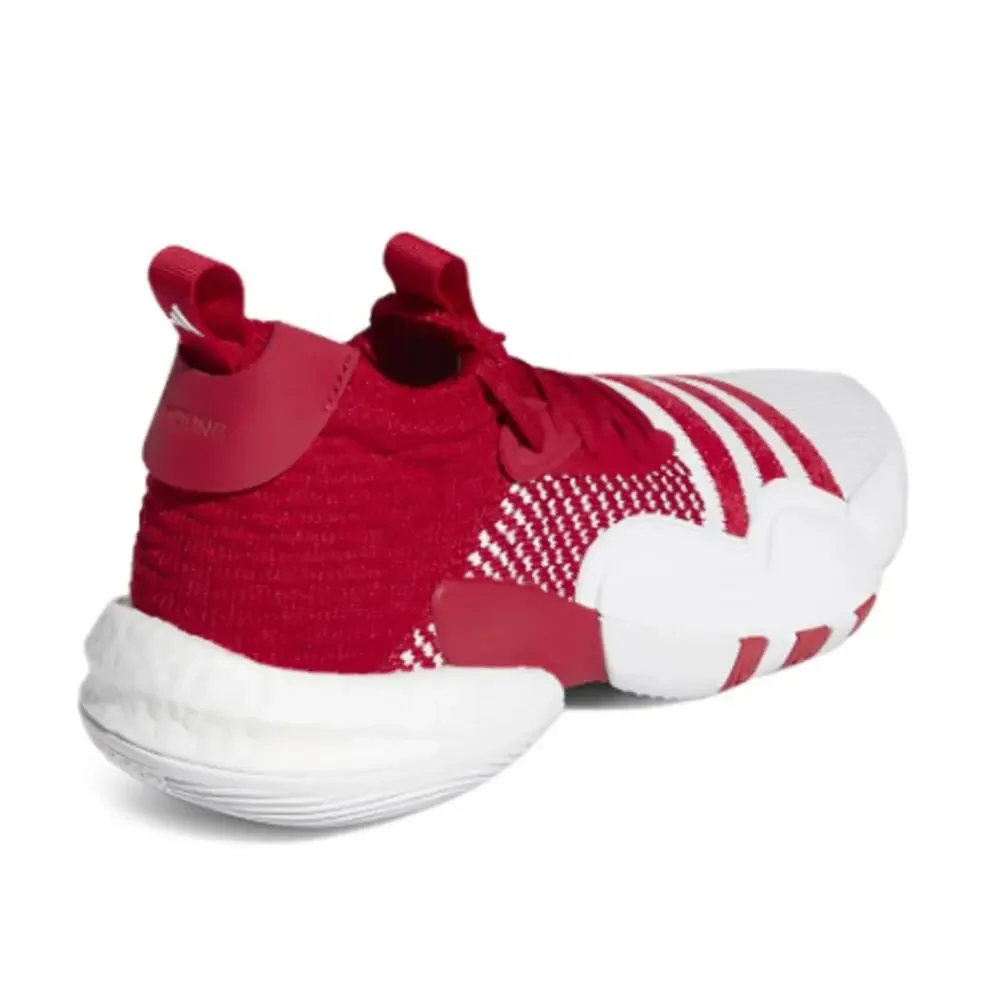 Adidas Men's Red Textured Knit Trae Young 2.0 Sneaker Shoes Size 17